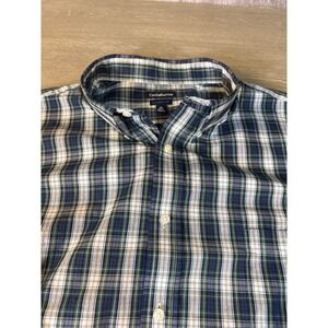 Croft & Barrow Mens Classic Fit Plaid Button Down Shirt Blue Green Size XXL